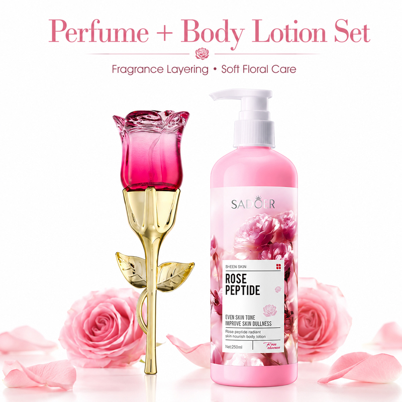 Rose Perfume & Body Lotion Set - Perfume Fragrance Moisturizer recension och pris