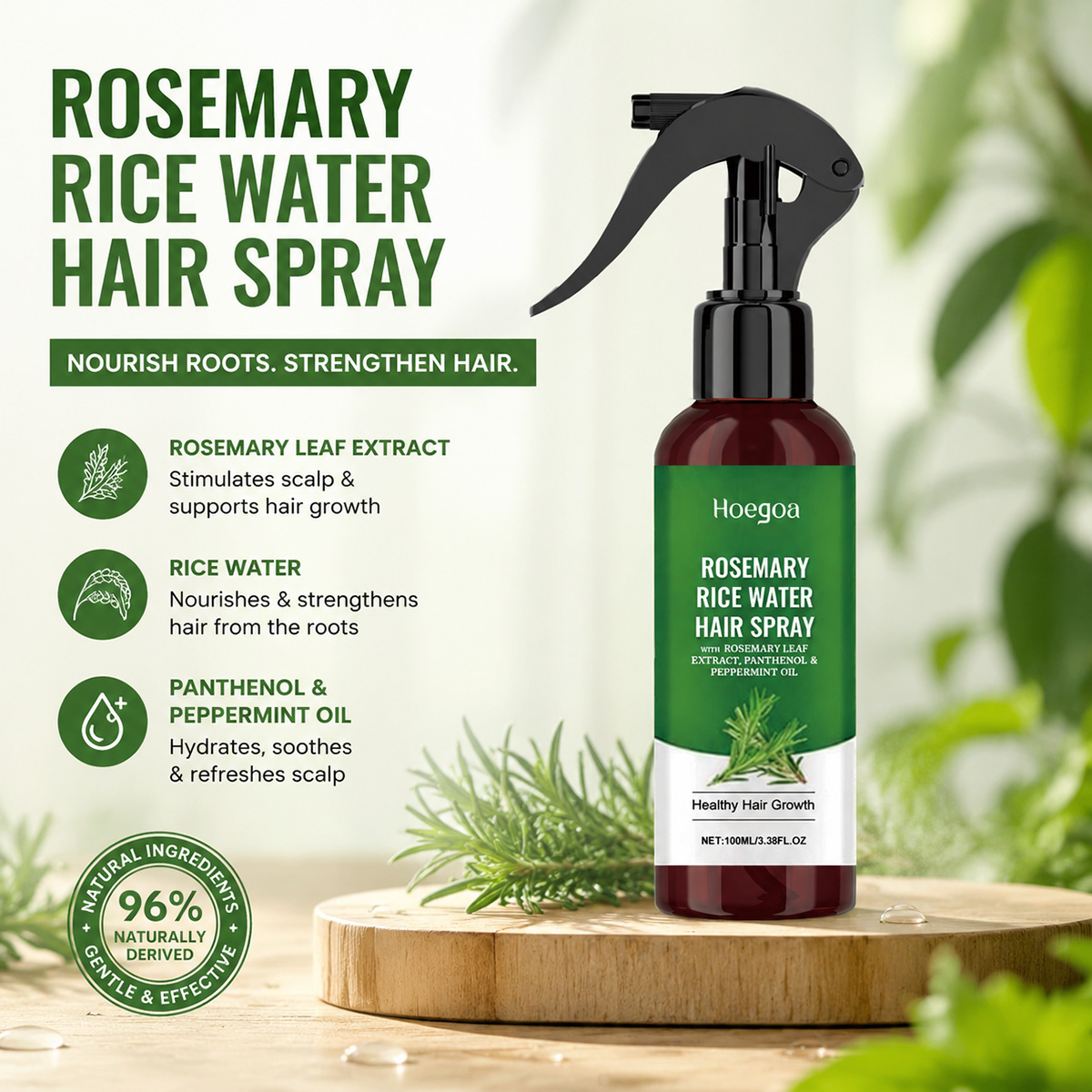 Rosemary Rice Water Hair Spray - Rose Water Spray recension och pris